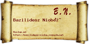 Bazilidesz Niobé névjegykártya